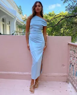 Bec & Bridge Rochelle Asym Midi Dress Dolphin Blue Size 12 for rent on The Volte - image 2
