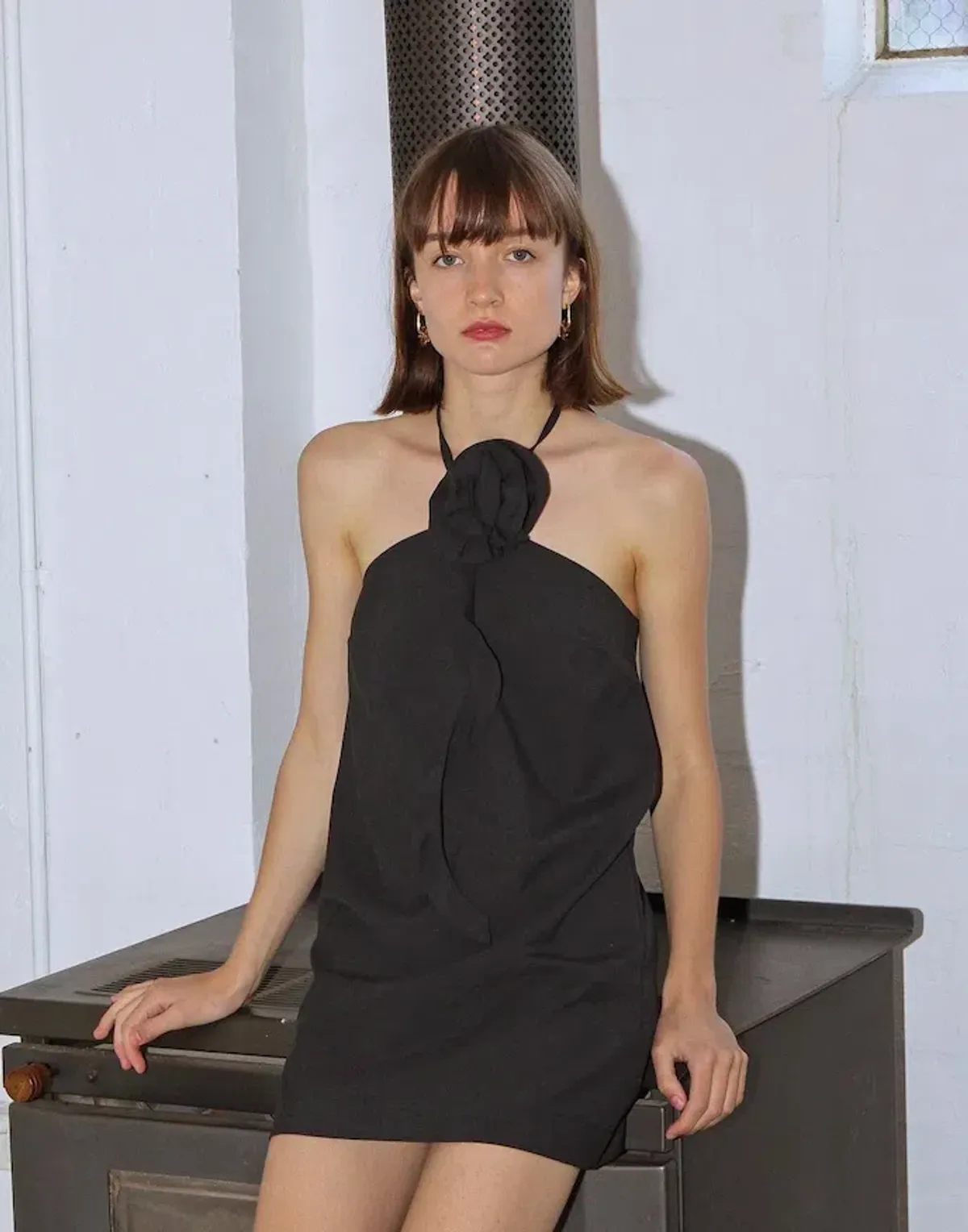 Par Moi Rosette Dress Black Size L/ AU 12 - Image 2