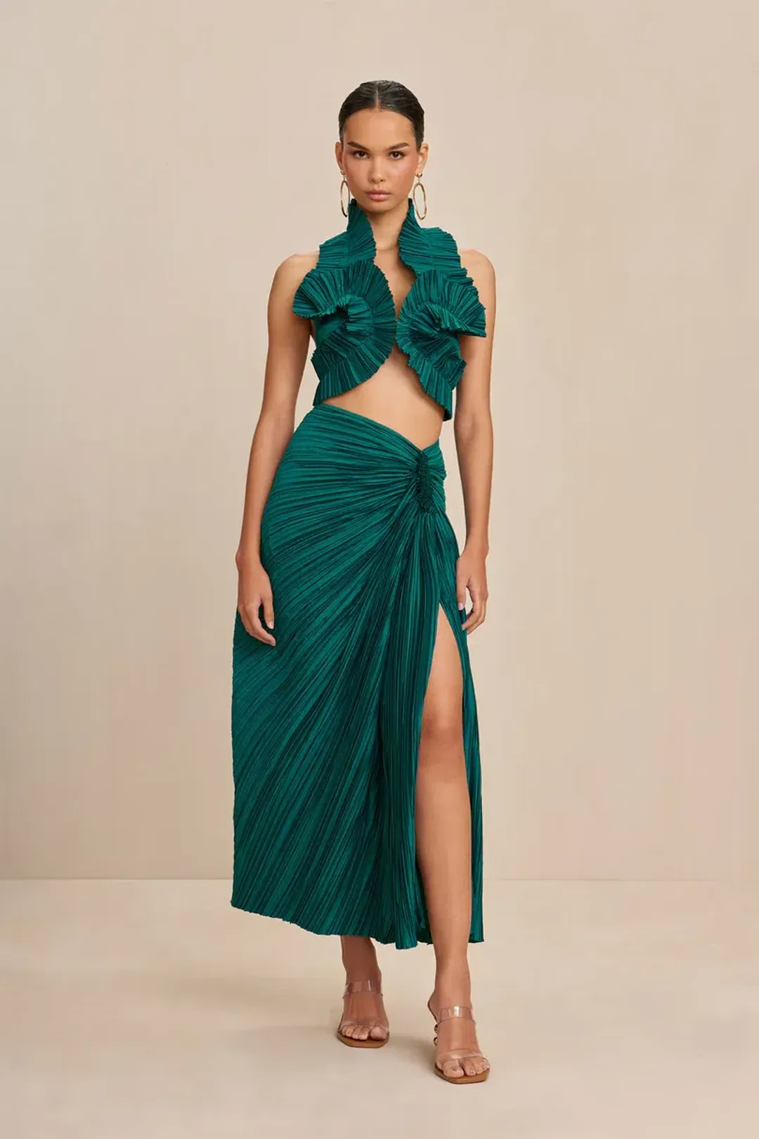 Cult Gaia Adilia Top & Sonoma Skirt Green Size 6 for rent on The Volte - main image