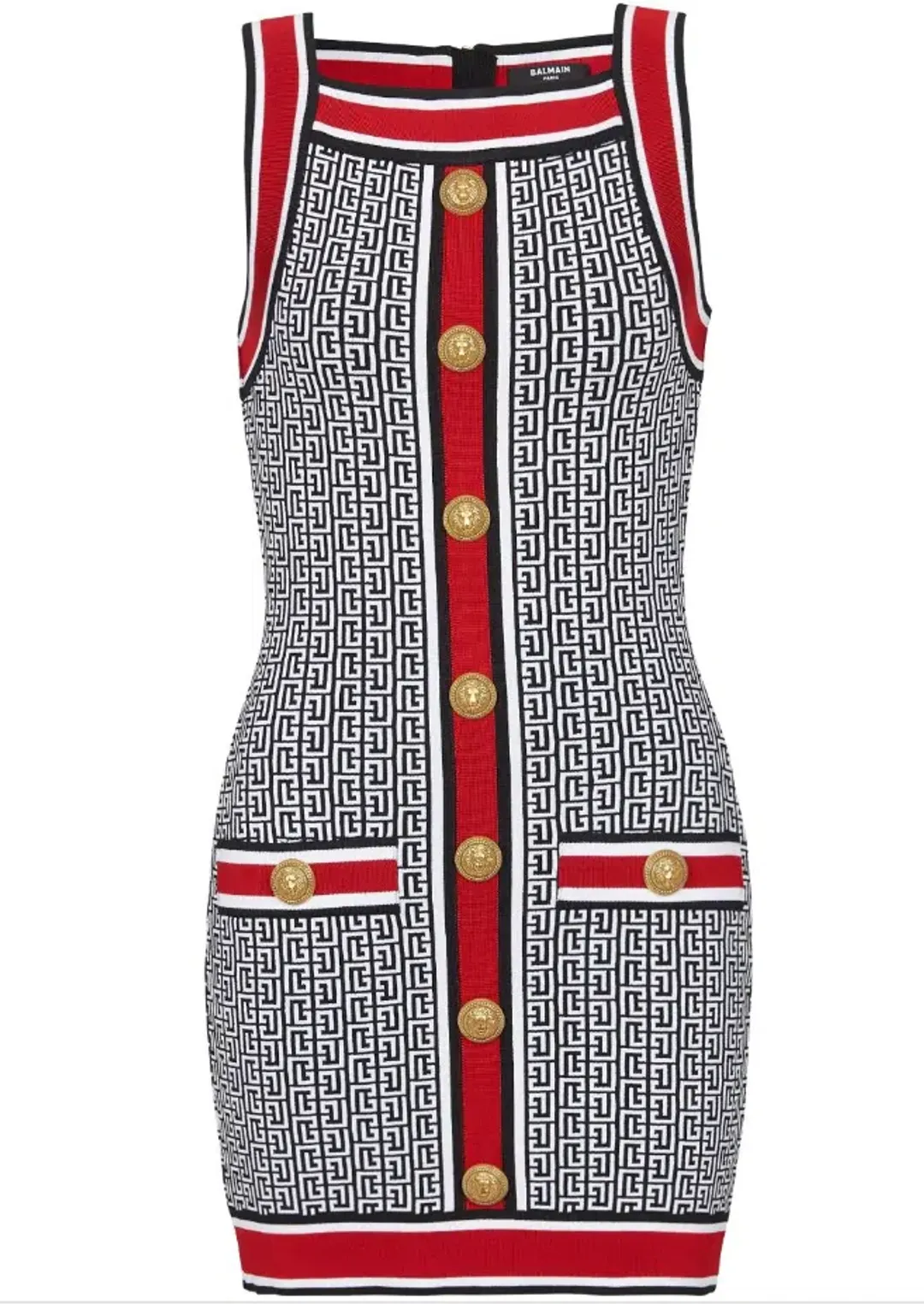 Balmain Jacquard Knit Mini Dress Multi Size 38/Au 10 for rent on The Volte - main image