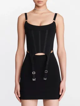 Dion Lee Garter Corset Mini Dress Black Size 10 for rent on The Volte - image 2