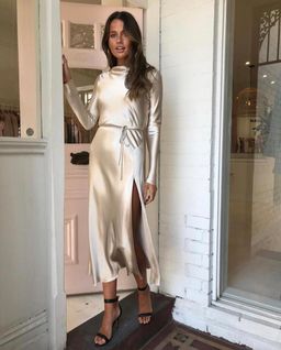 Bec & Bridge Kaia Long Sleeve Dress in Sand Size 8 for rent on The Volte - image 1