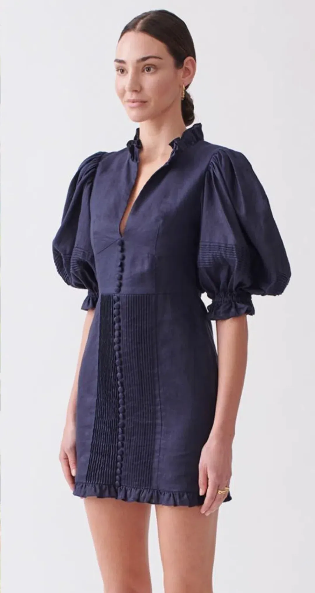 Joslin Studio Riley Cotton Lace Mini Dress In Navy Size 6 for rent on The Volte - main image