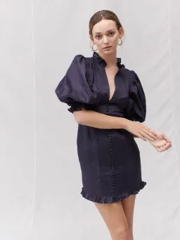 Joslin Studio Riley Cotton Lace Mini Dress In Navy Size 6 for rent on The Volte - image 2
