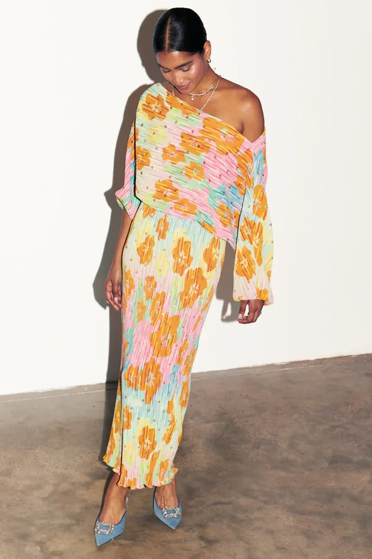 Never Fully Dressed Tilly Ombre Long Sleeve Dress Multi/Floral Size 14 - Image 1