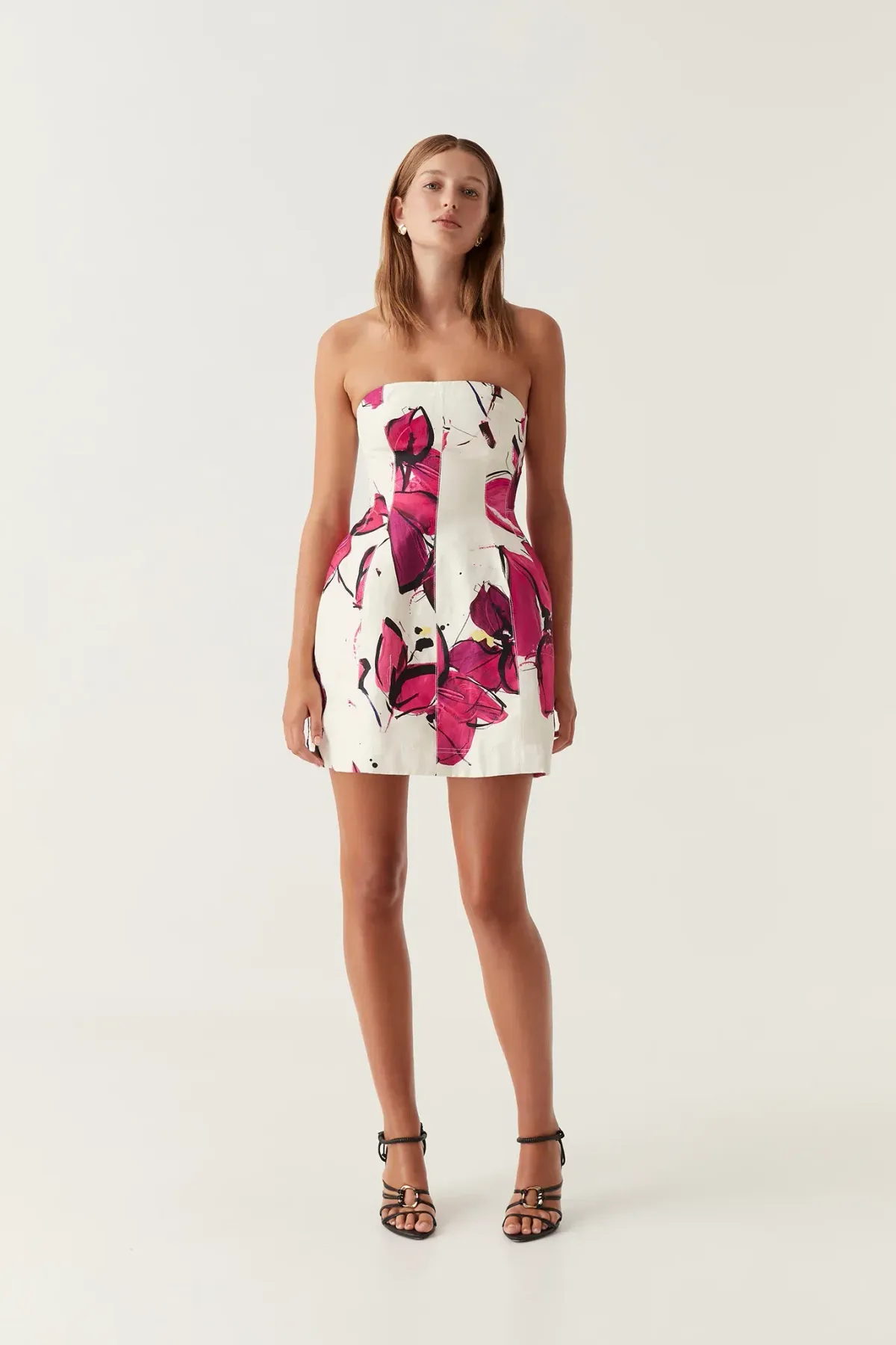 Aje Baret Strapless Mini Dress Floral Size 14 - Image 1