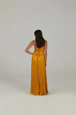 Karna Ramsay Stella Jumpsuit Yellow Gold Size S (AU 8) for rent on The Volte - image 3