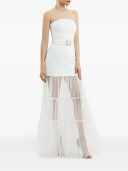 Rebecca Vallance Mirabella Strapless Gown Ivory Size 12 for rent on The Volte - image 1