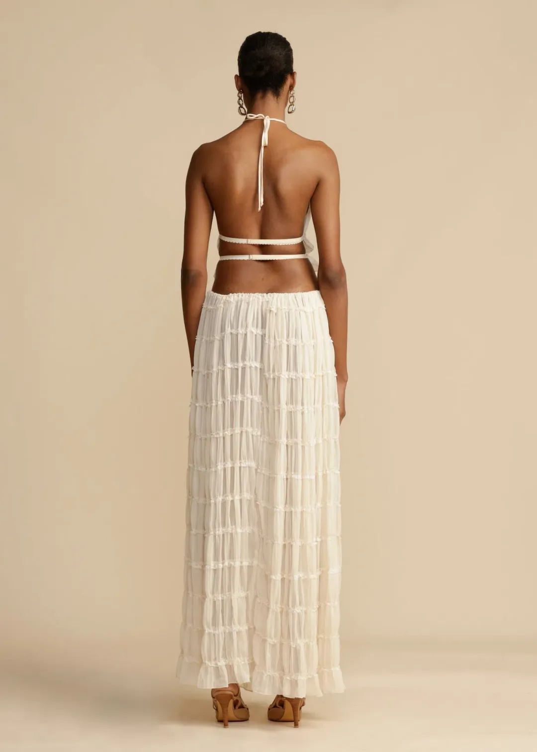 Arcina Ori Juliette Halter And Skirt Set In Warm Cream Size M / AU 10 for rent on The Volte - main image