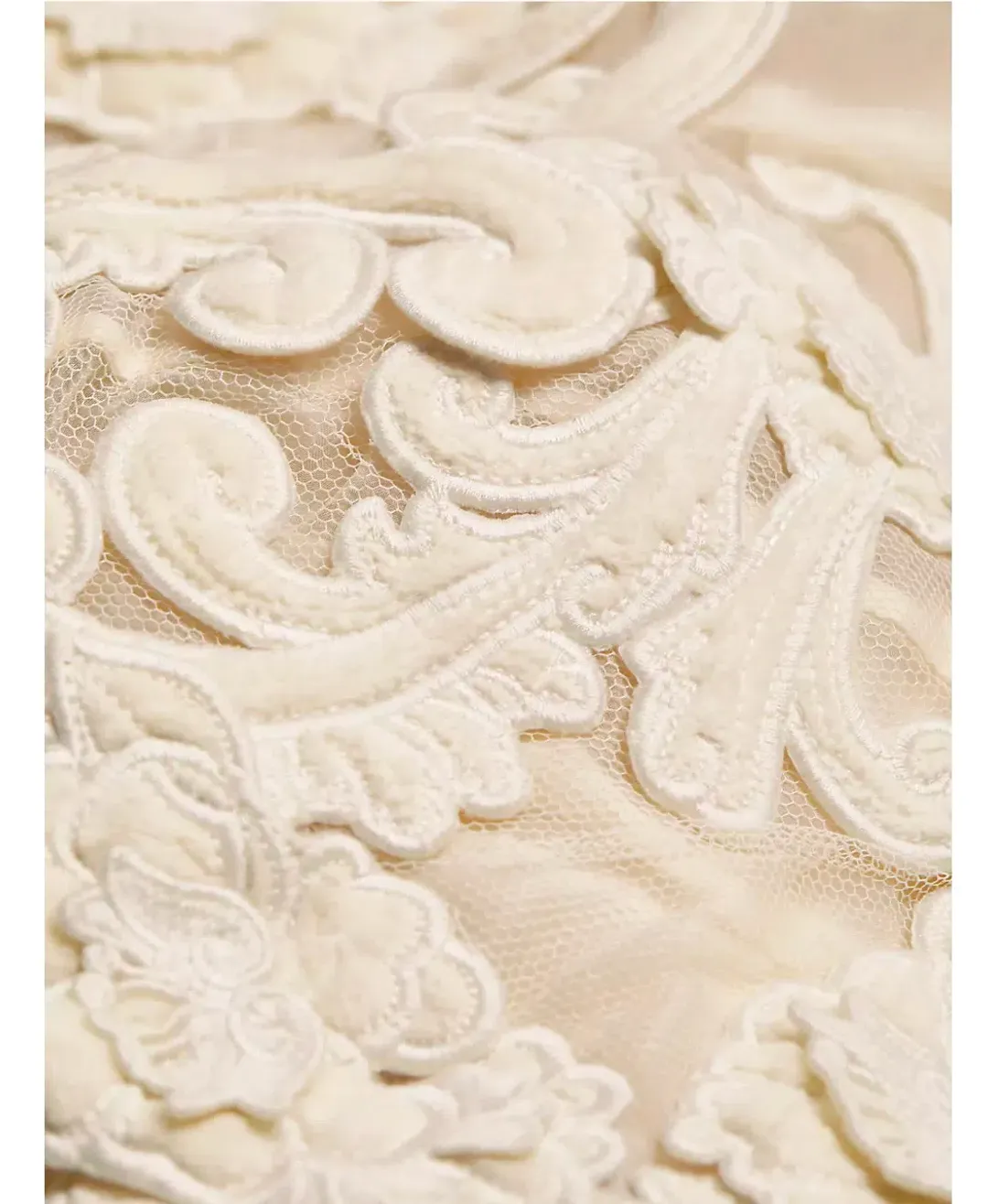 Zimmermann Sensory Motif Embroidered Velvet Appliquéd Midi Dress Macadamia Size 0 / AU 8 for rent on The Volte - main image