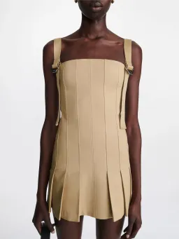 Dion Lee Safety Slider Pleat Mini Dress Dune Size 12 for rent on The Volte - image 4