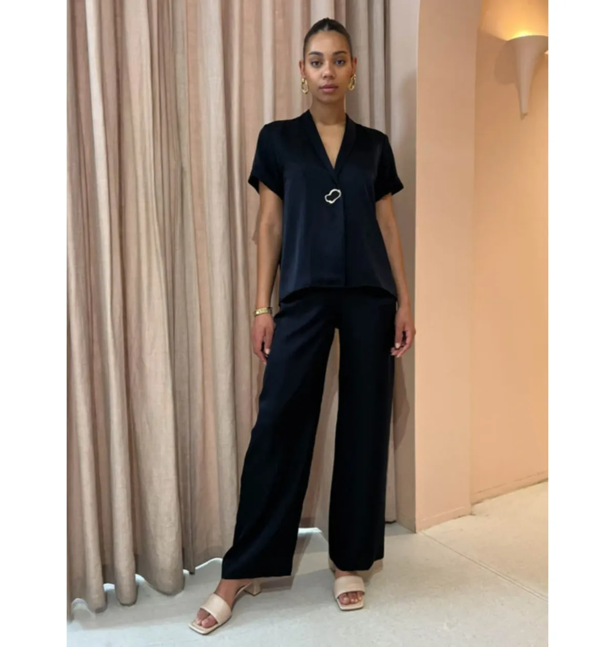 Viktoria & Woods Hallelujah Shirt and Chauffeur Trouser Set in Navy Size 2 / AU 10 - Image 1