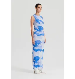 Scanlan Theodore Italian Cloud Print Dress Blue Size AU 6 for rent on The Volte - image 2