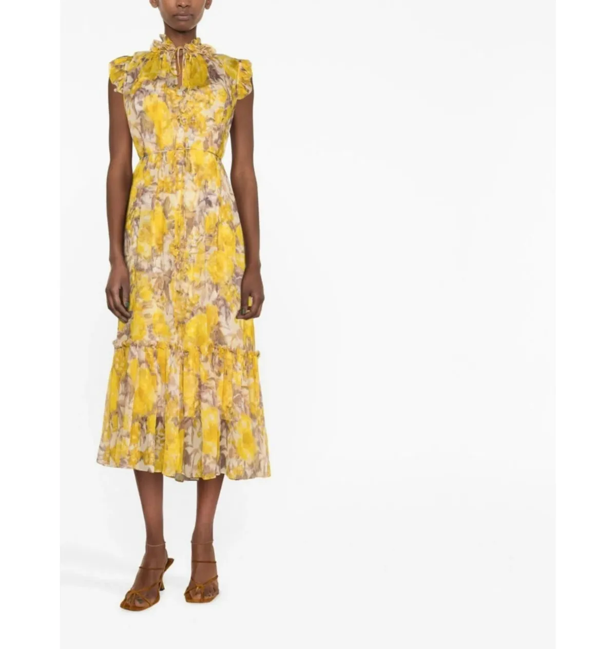 Zimmermann High Tide Flutter Dress Yellow Size 1 / AU 10 - Image 1