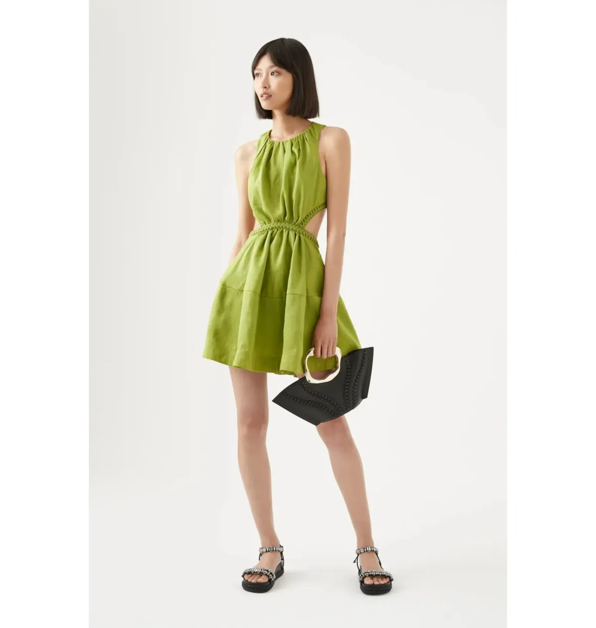 Aje Voyage Braided Mini Dress in Green Size AU 10 - Image 1
