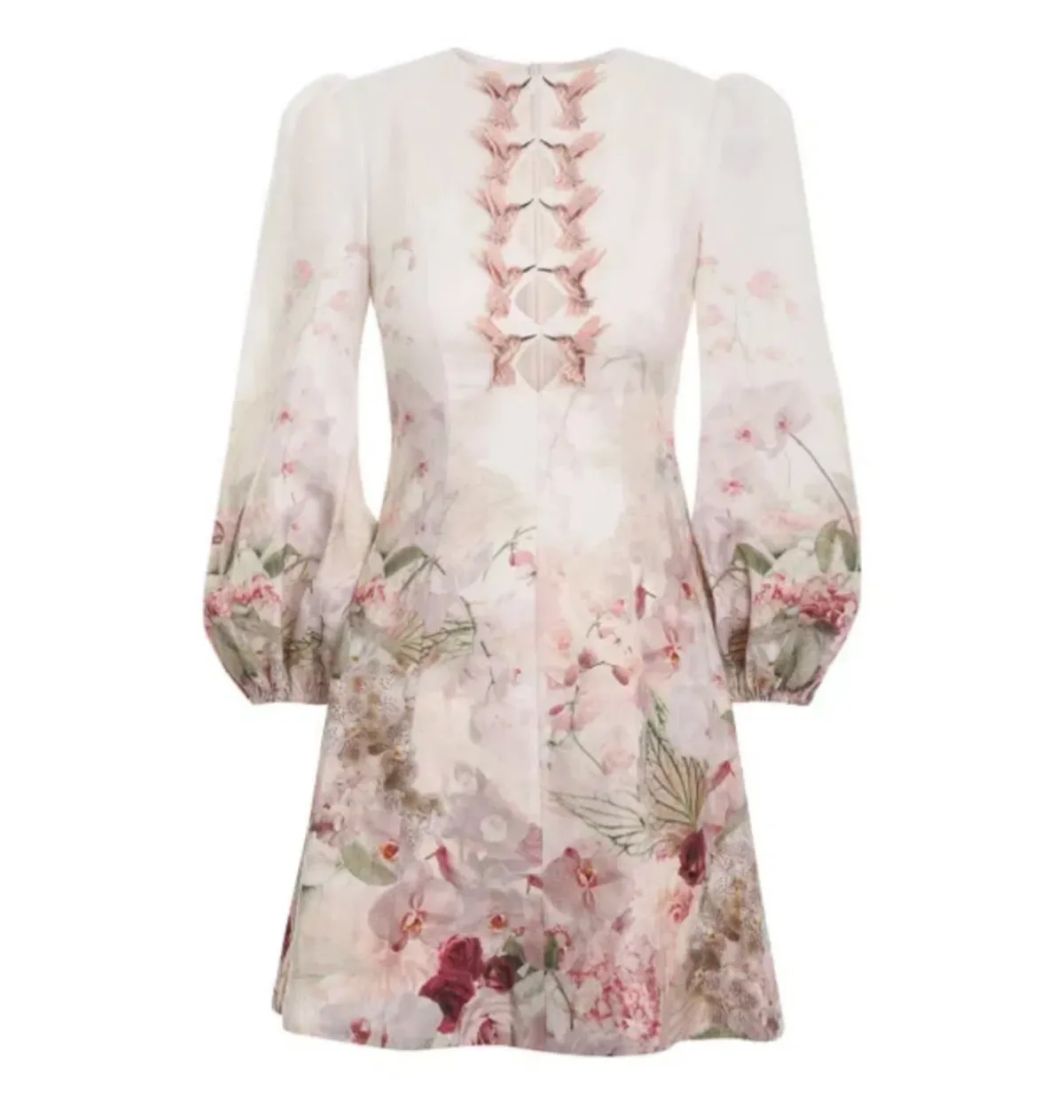 Zimmermann Dancer Hummingbird Mini Dress Alabaster Garden Floral Size 2 / AU 12 - Image 4