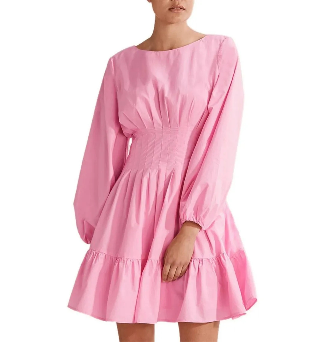 Country Road Cotton Poplin Mini Dress in Pink Size AU 8 for rent on The Volte - main image