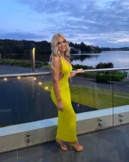 Dion Lee Rope-trimmed Open-back Cady Midi Dress in Yellow Size AU 6 for rent on The Volte - image 3