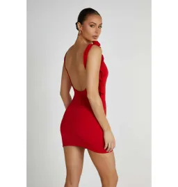 Meshki Bronte Backless Rose Mini Dress in Red Size AU 8 for rent on The Volte - image 3