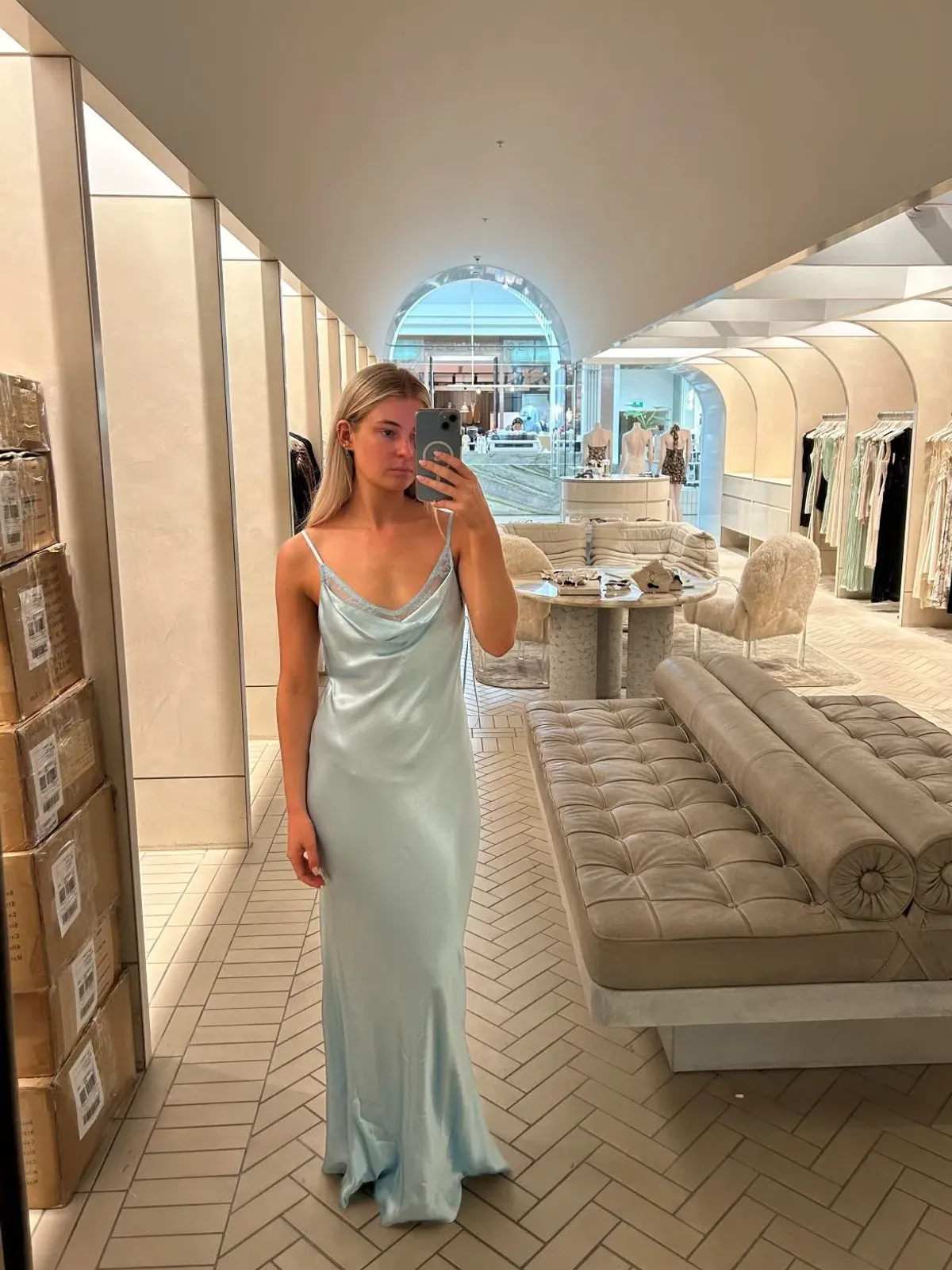 Bec & Bridge Arabella Backless Dress Dolphin Blue Size 6 - Image 2