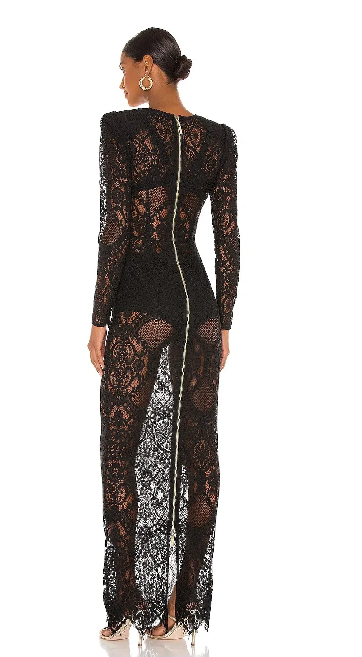 Bronx and Banco Allegra Lace Maxi Dress Black Size 6 - Image 3