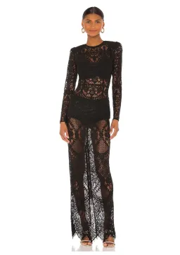 Bronx and Banco Allegra Lace Maxi Dress Black Size 6 for rent on The Volte - image 1