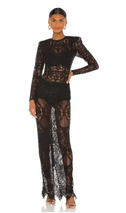 Bronx and Banco Allegra Lace Maxi Dress Black Size 6 for rent on The Volte - image 2