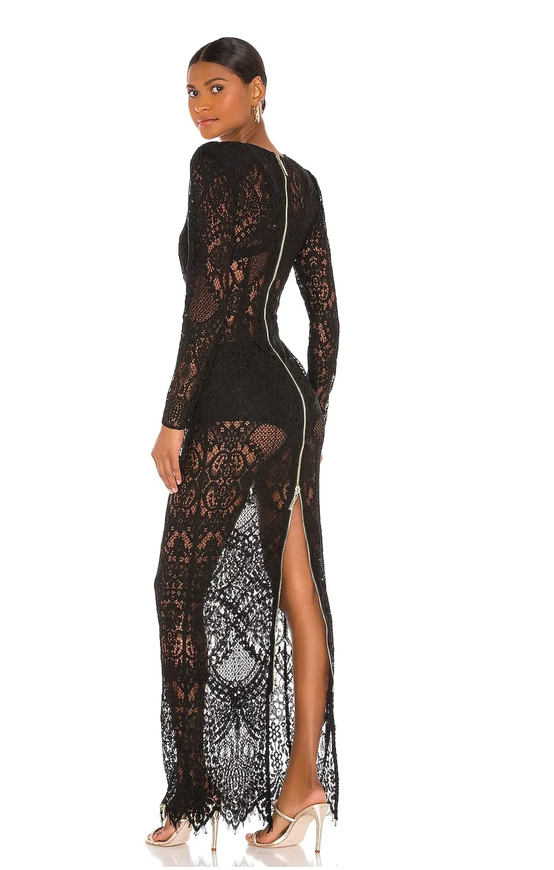 Bronx and Banco Allegra Lace Maxi Dress Black Size 6 for rent on The Volte - main image