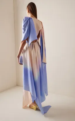 Zimmermann Natura Scarf Mini Dress Blue Fields Size 0P / AU 6 for rent on The Volte - image 3