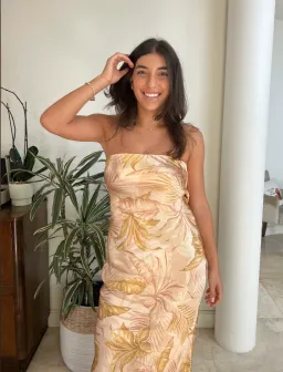 Bec & Bridge Dusty Palms Strapless Maxi Dress Print Size AU 8 for rent on The Volte - image 4