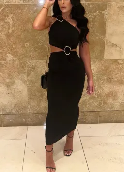 Misha Klara Slinky Jersey Midi Dress Black Size 8 for rent on The Volte - image 5