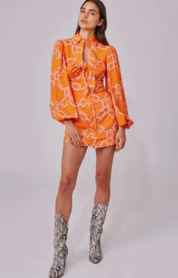 C/MEO Collective Mornings Mini Dress Tangerine Chain Size S / AU 8 for rent on The Volte - image 5