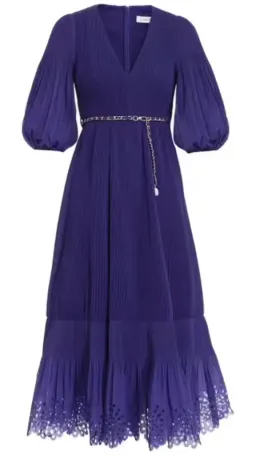 Zimmermann Pleated Midi Dress in Lapis Size 0P / AU 6 for rent on The Volte - image 3