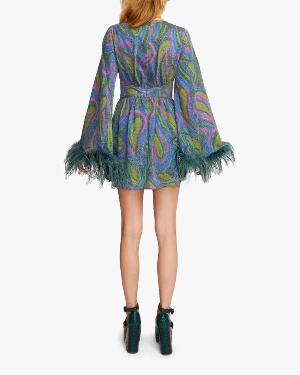 Alice McCall Swan Lake Feather Mini Dress in Clover Size 6 - Image 3