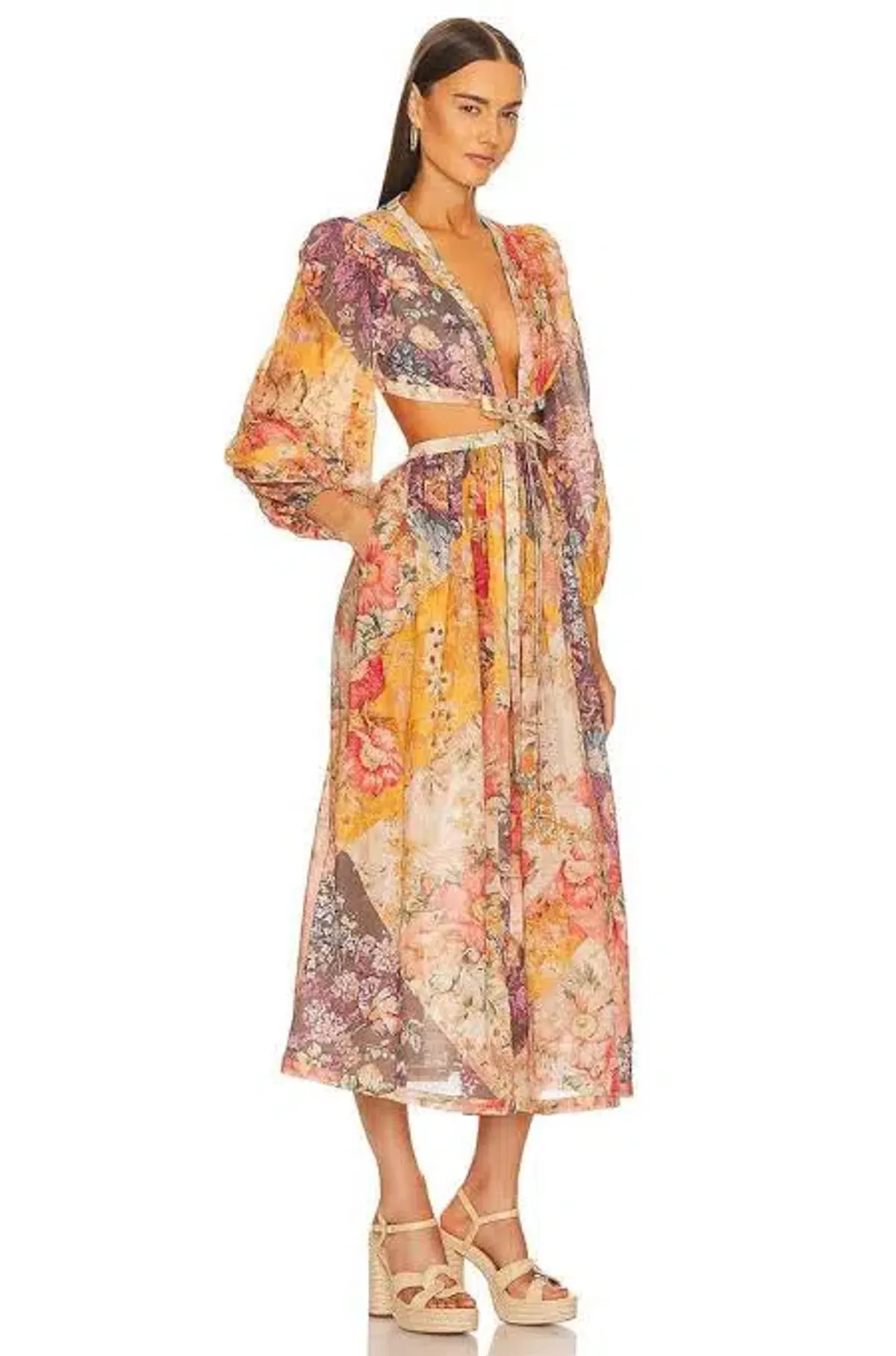 Zimmermann Pattie Patchwork Long Dress Patch Floral Size 0 / AU 8 - Image 2