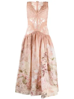 Zimmermann The Dancer Sleeveless Lace Midi Dress Blush Garden Floral Size 1 / AU 10 for rent on The Volte - image 4