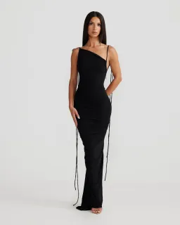 Melani The Label Gia Gown Black Size 6 for rent on The Volte - image 1