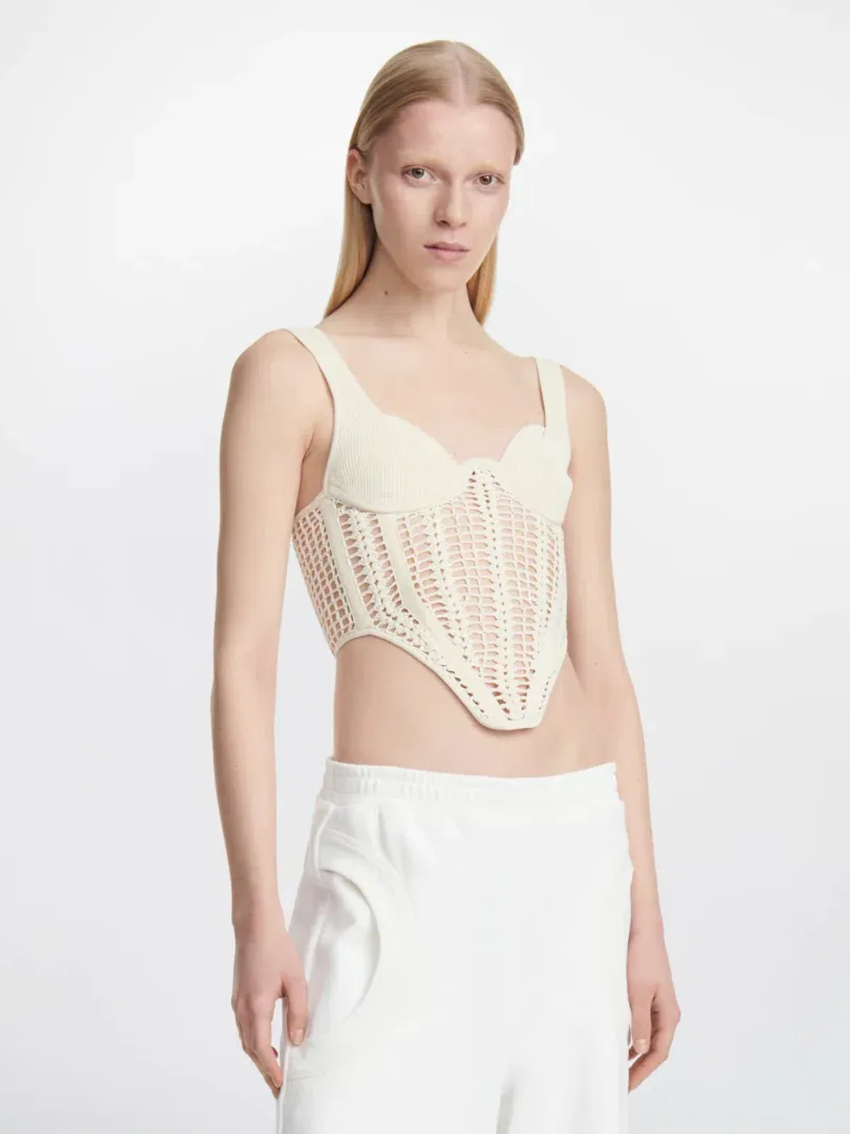 Dion Lee Crochet Corset in Bone Size 10 - Image 4