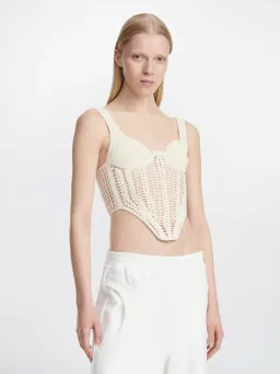 Dion Lee Crochet Corset in Bone Size 10 for rent on The Volte - image 4