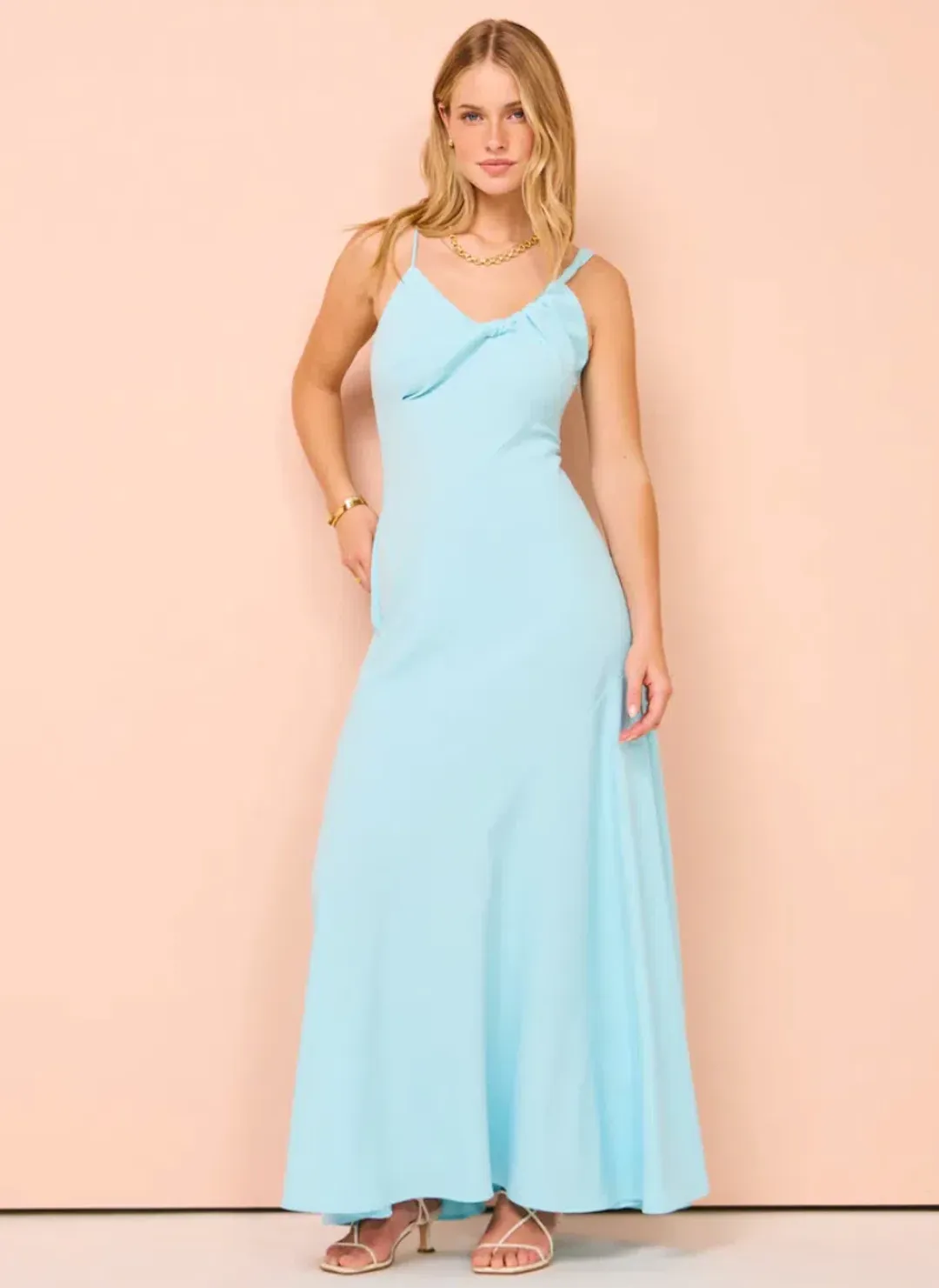 One Fell Swoop Fraya Maxi Dress in Dove Blue Size 10 for rent on The Volte - main image