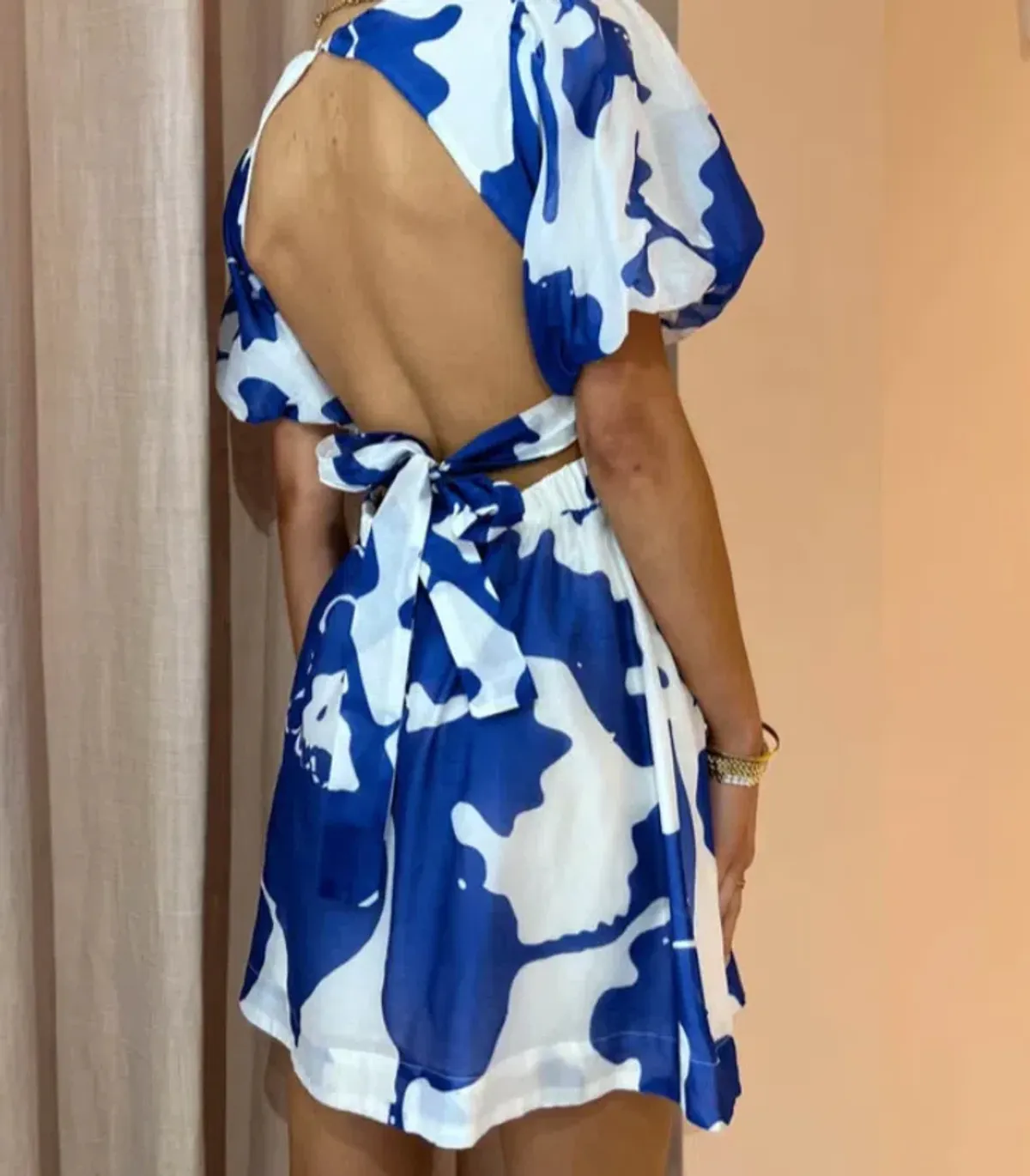 Sir the Label Vivi Open Back Mini Dress In Merce Abstract Print Size 3 / AU 12 - Image 4