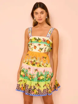 Alemais Lemonis Cut Out Mini Dress Print Size 10 for rent on The Volte - image 1