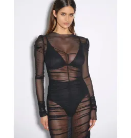 Effie Kats Rhodes Maxi Dress In Black Mesh Size S / AU 8 for rent on The Volte - image 2