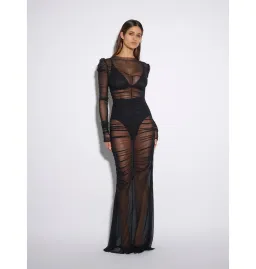 Effie Kats Rhodes Maxi Dress In Black Mesh Size S / AU 8 for rent on The Volte - image 1