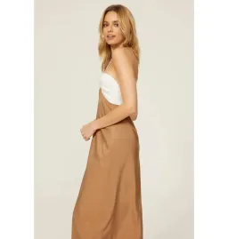 Third Form Lets Split Slip Dress Off White And Tan Size AU 14 for rent on The Volte - image 2