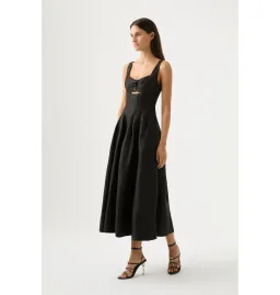 Aje Divinity Pearl Pin Midi Dress in Black Size AU 10 for rent on The Volte - image 2