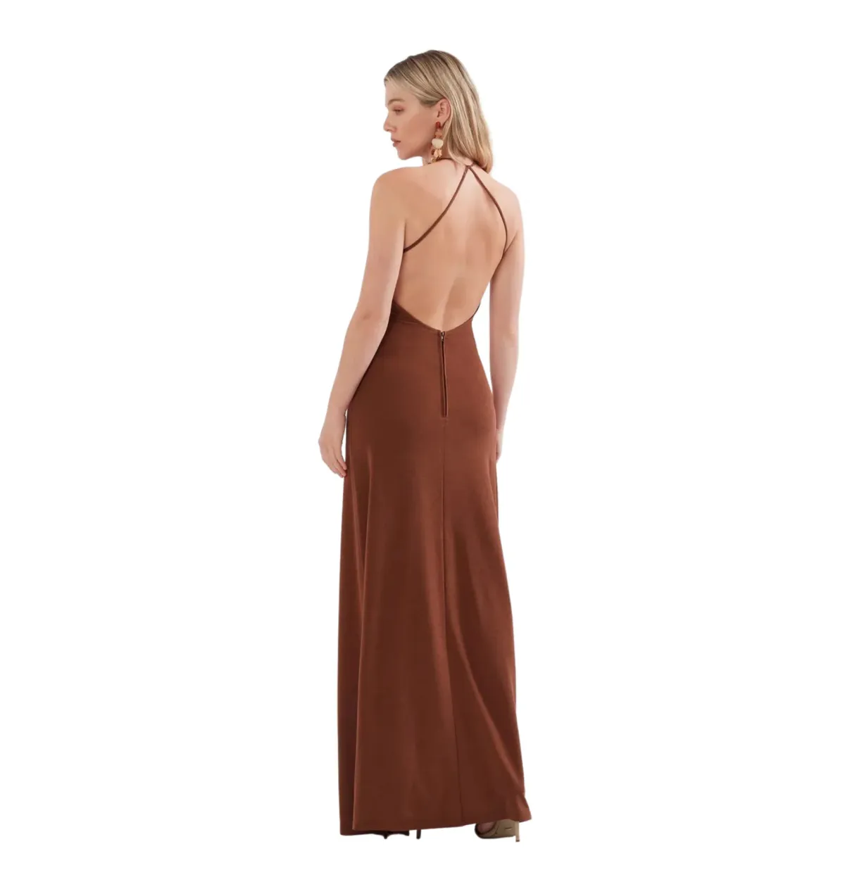 Sonya Moda Keyhole Knitted Gown in Spice Size AU 6 - Image 2