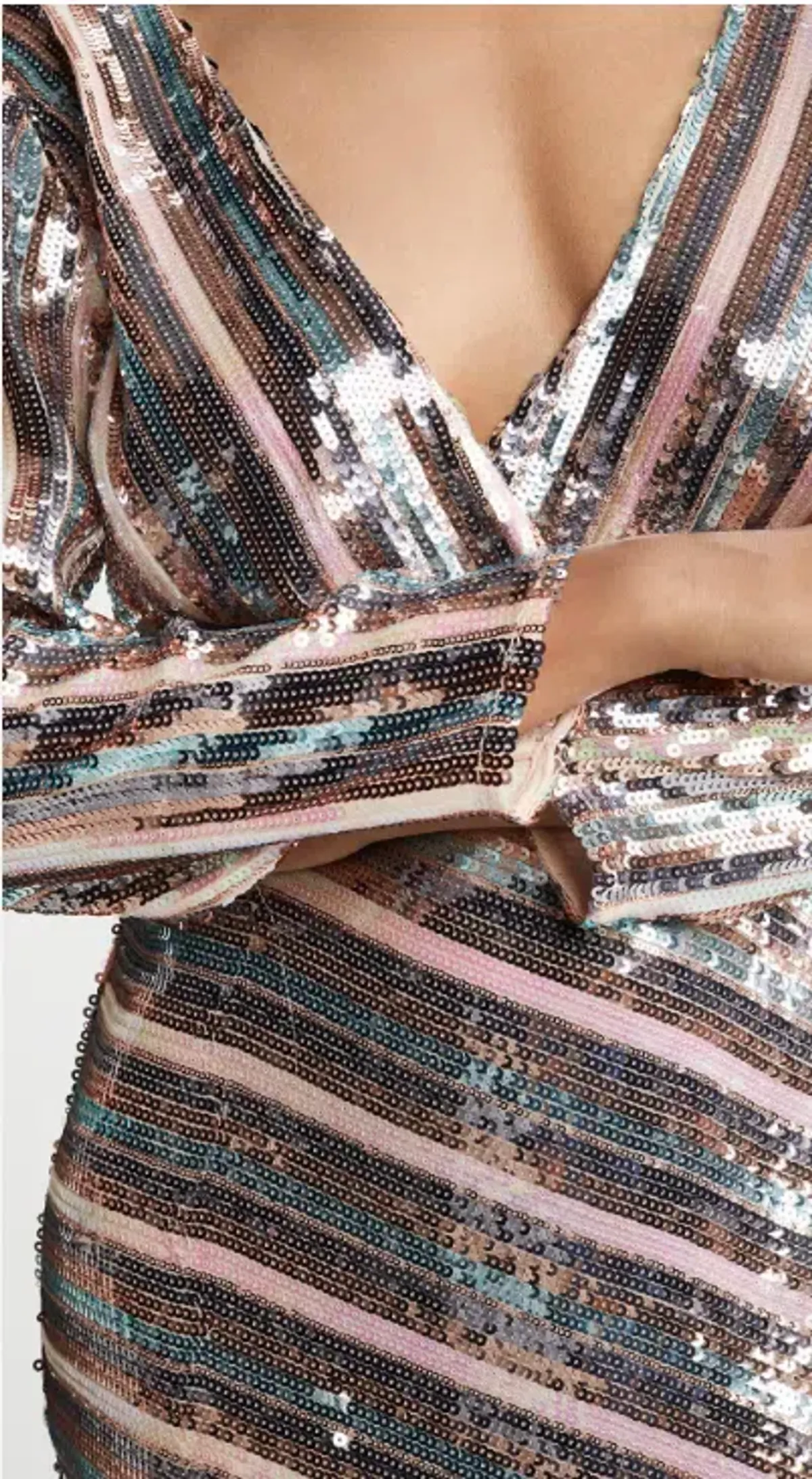 Rixo London Tyra Striped Sequined Crepe Midi Dress in Multi Size AU M - Image 4