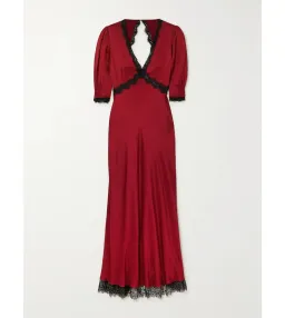 Rixo Gabrielle Open-Back Dress in Red Size AU 20 for rent on The Volte - image 4