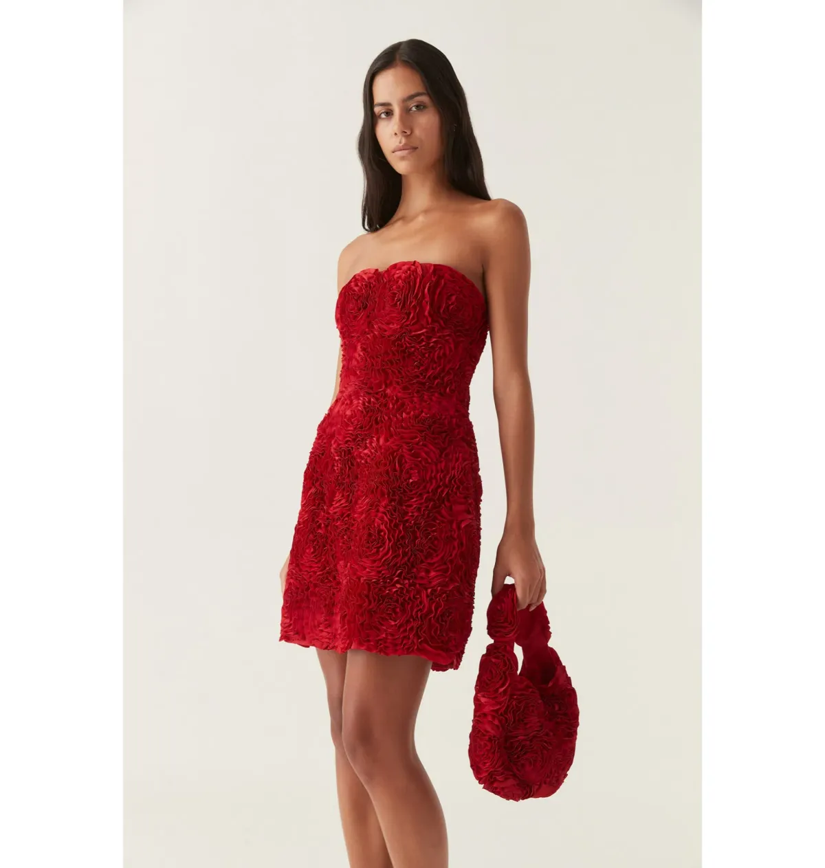 Aje Gazer Rosette Mini Dress Scarlet Red Size AU 4 - Image 2